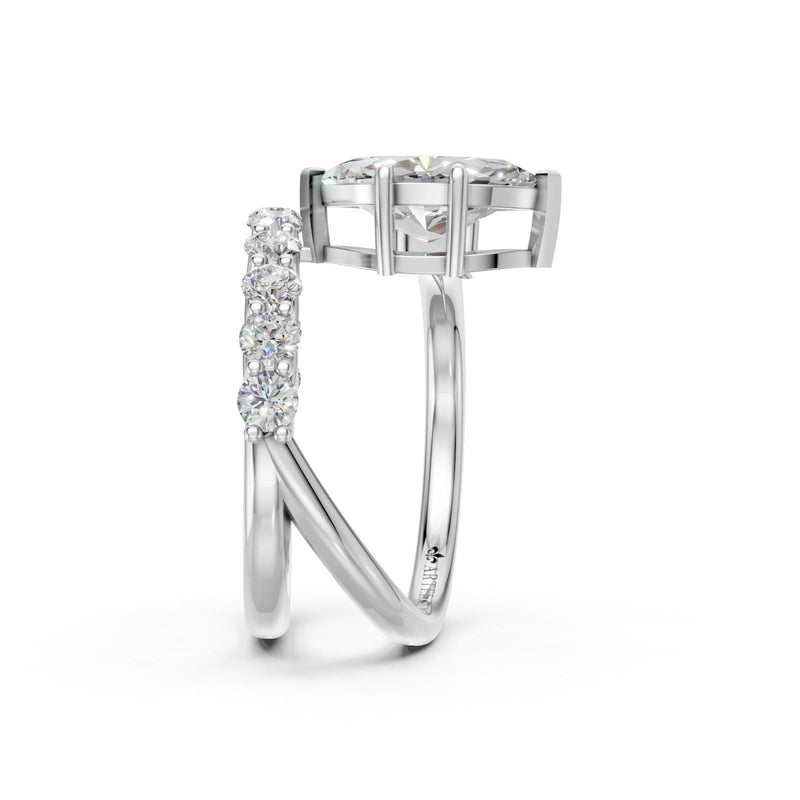Janet Marquise Solitaire Engagement Ring With Side Diamonds