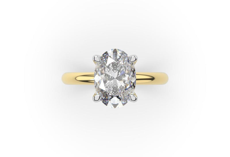 OVAL LAB GROWN DIAMOND ENGAGEMENT RING WITH A HIDDEN HALO