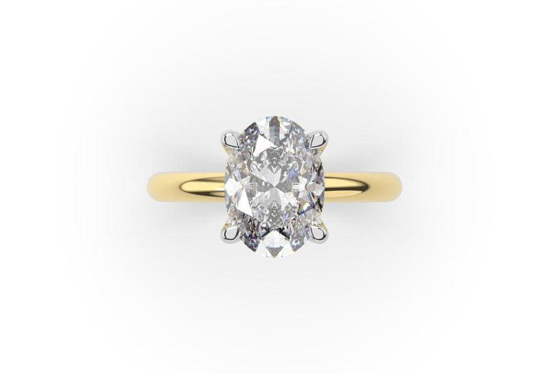 OVAL LAB GROWN DIAMOND ENGAGEMENT RING WITH A HIDDEN HALO - Artelia Jewellery