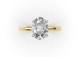 Lila Oval Diamond Solitaire Engagement Ring with hidden halo