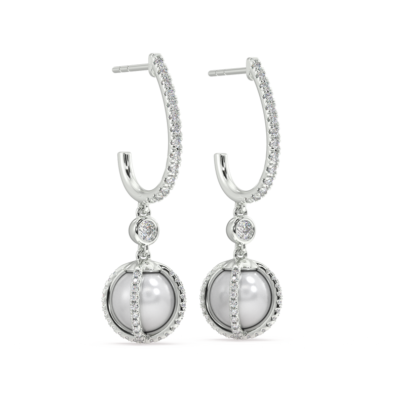 Anastasia Diamond and South Sea Pearl Earrings
