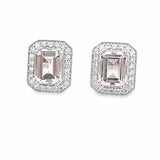 18K White Gold Diamond & Morganite Earrings - Artelia Jewellery