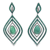 Nero Emerald and Diamond Drop Earrings - Artelia Jewellery