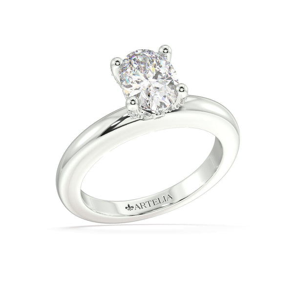 Oval Diamond Solitaire with Chandelier Basket