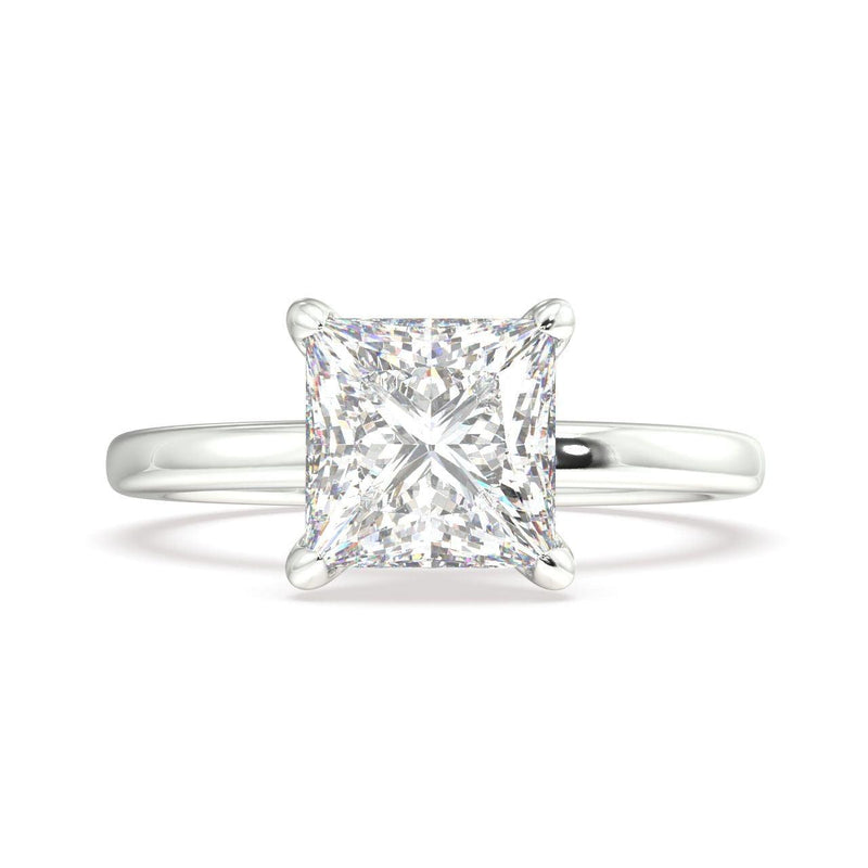 Princess Lab Grown Diamond Engagement Ring With a Hidden Halo - Artelia Jewellery