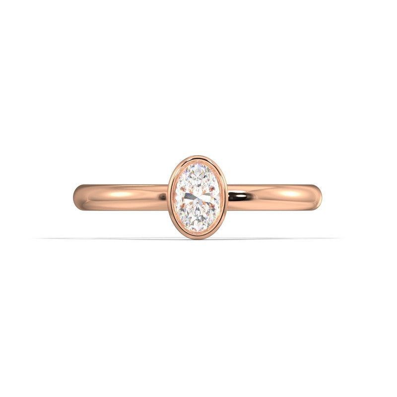 Avant Oval Diamond Bezel Set Diamond Ring - Artelia Jewellery
