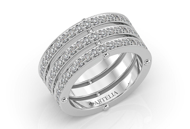 Artelia Diamond Rivet Trilogy Ring