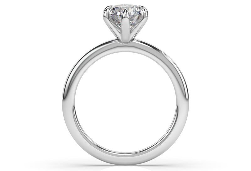 Round Solitaire Lab Diamond Proposal Engagement Ring with 6 claws