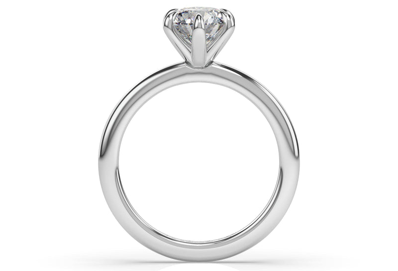 Round Solitaire Lab Diamond Engagement Ring with 6 claws - Artelia Jewellery