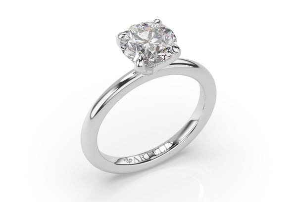 ROUND Brilliant LAB Grown DIAMOND SOLITAIRE Engagement RING WITH 4 CLAWS - Artelia Jewellery