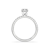 Elongated Radiant Lab Grown Diamond Engagement Ring With Side Diamonds