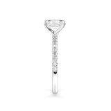 Elongated Radiant Lab Grown Diamond Engagement Ring With Side Diamonds