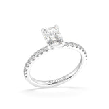 Elongated Radiant Lab Grown Diamond Engagement Ring With Side Diamonds