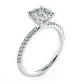 Lab Grown Round Brilliant Diamond Engagement Ring With Side Diamonds