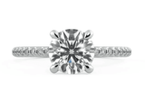 Lab Grown Round Brilliant Diamond Engagement Ring With Side Diamonds