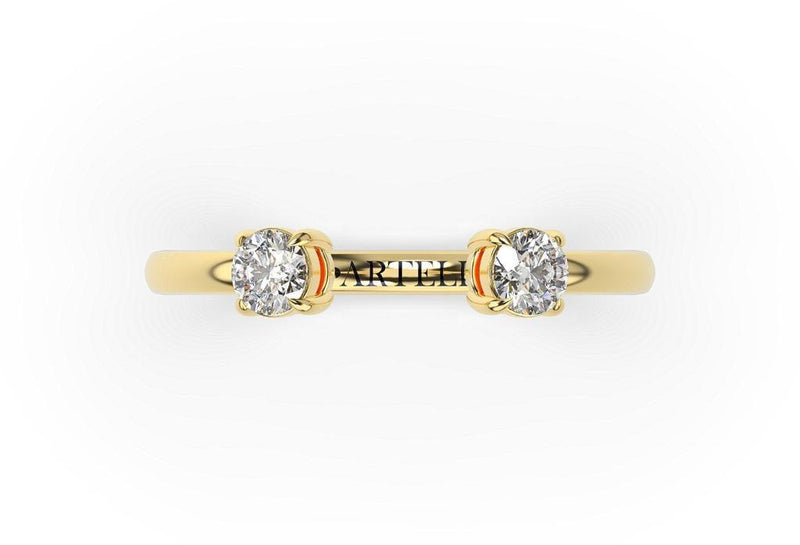 18K Yellow Gold Selina Diamond Cuff Ring