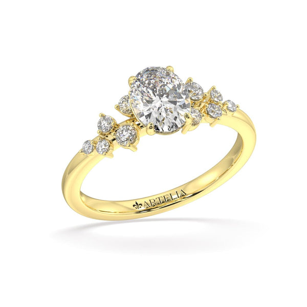 Star Burst Diamond Engagement Ring