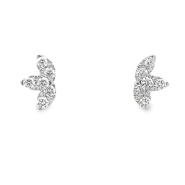 18K Three Leaf Diamond Earrings - Artelia Jewellery