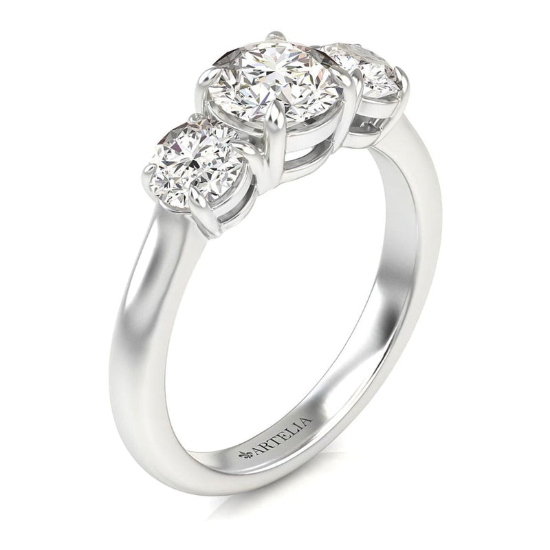 Round Brilliant Trilogy Lab Grown Engagement Ring