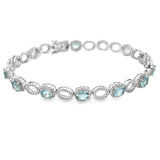 18K White Gold Aquamarine and Diamond Bracelet