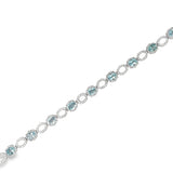 18K White Gold Aquamarine and Diamond Bracelet