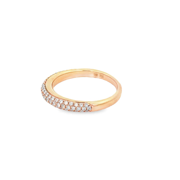 18K Rose Gold and Pave Diamond Wedding Ring