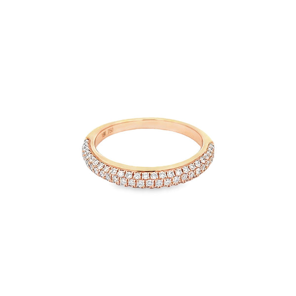 18K Rose Gold and Pave Diamond Wedding Ring - Artelia Jewellery
