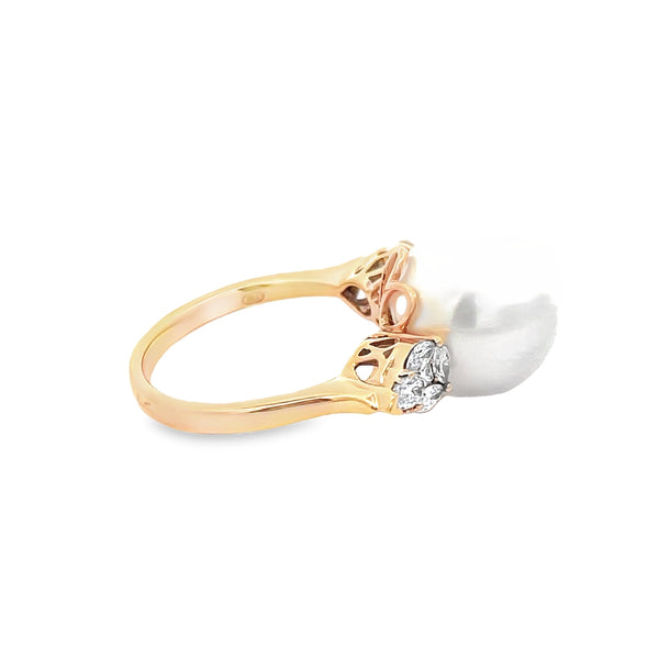 18K Rose Gold Pearl Ring