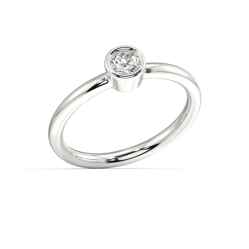 Avant Round Brilliant Cut Bezel Set Diamond Ring - Artelia Jewellery