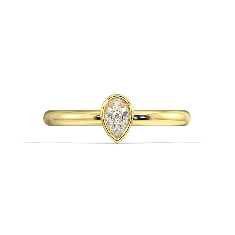 Avant Pear Cut Bezel Set Diamond Ring - Artelia Jewellery