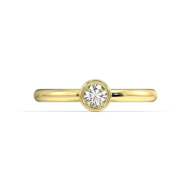 Avant Round Brilliant Cut Bezel Set Diamond Ring - Artelia Jewellery