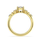 Lab Grown Oval Diamond Ring In Star Burst Design - Artelia Jewellery