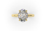 18K Yellow Gold Jersey Oval Diamond Solitaire Engagement Ring