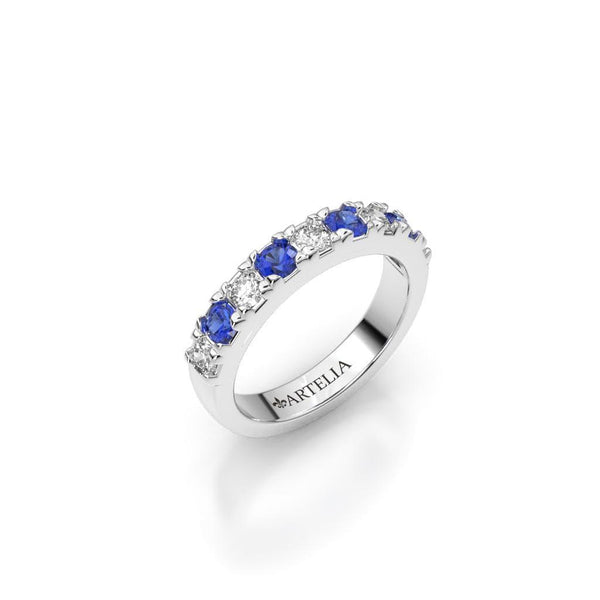 Sara Sapphire and Diamond Wedding Ring