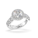 Adelina Round Diamond Halo Engagement Ring