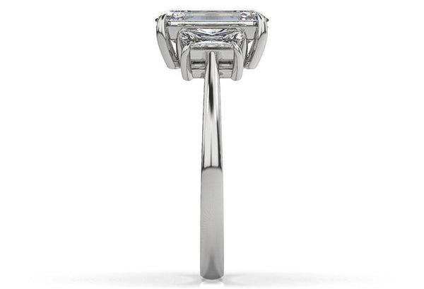 Emerald Cut Trilogy Lab Grown Diamond Engagement Ring - Artelia Jewellery