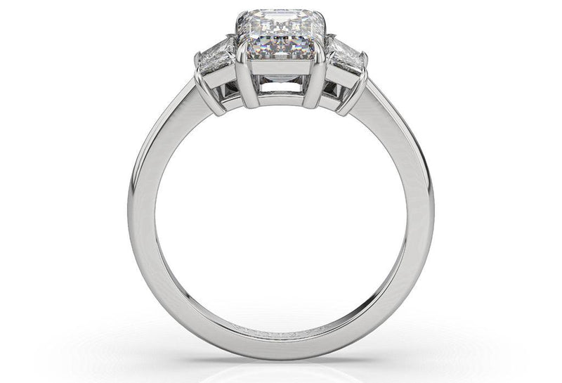 Emerald Cut Trilogy Lab Grown Diamond Engagement Ring - Artelia Jewellery