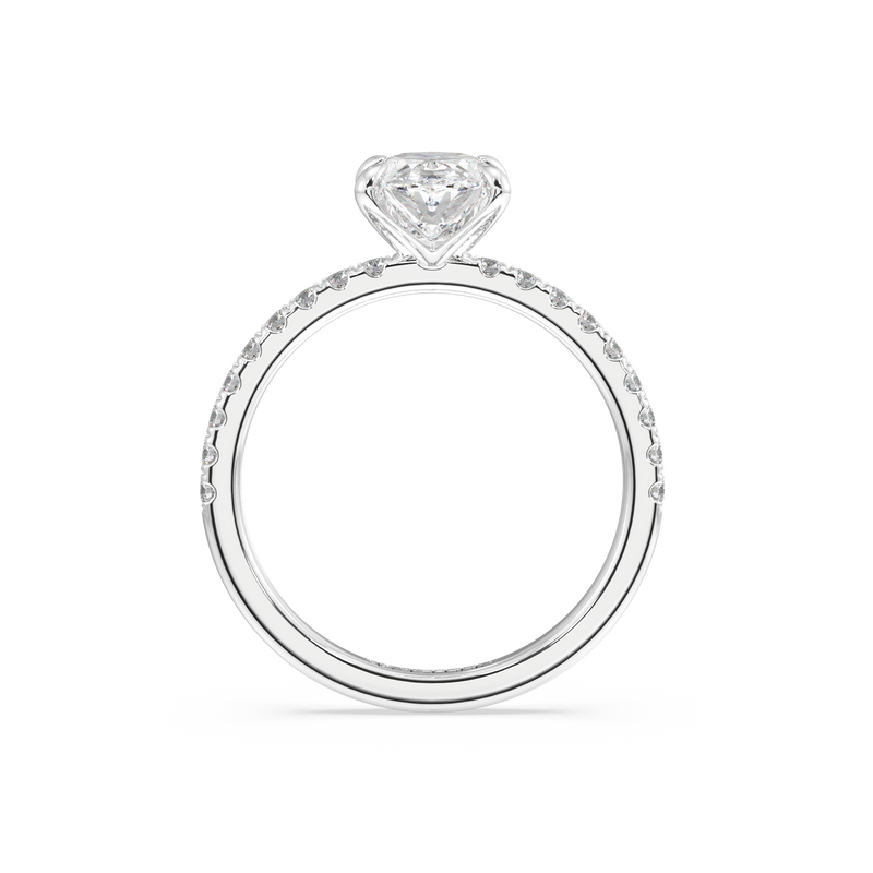Lab Grown Oval Diamond Engagement Ring With Side Diamonds