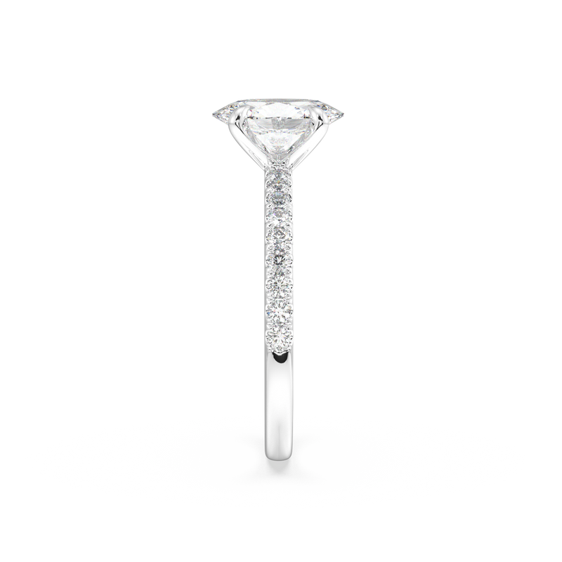 Lab Grown Oval Diamond Engagement Ring With Side Diamonds