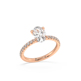 Lab Grown Oval Diamond Engagement Ring With Side Diamonds