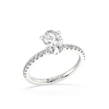 Lab Grown Oval Diamond Engagement Ring With Side Diamonds