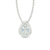 Aquamarine and Diamond Halo Necklace