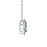 Aquamarine and Diamond Halo Necklace