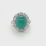 Yasmeen 18K White Gold Emerald and Diamond Ring