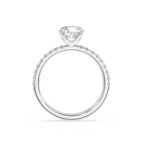 Lab Grown Round Brilliant Diamond Engagement Ring With Four Claws And Side Diamonds