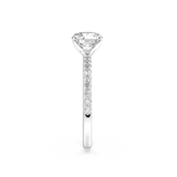 Lab Grown Round Brilliant Diamond Engagement Ring With Four Claws And Side Diamonds