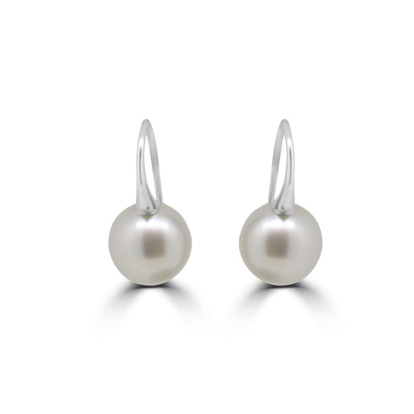 Round Pearl Earrings with Shepard Hooks