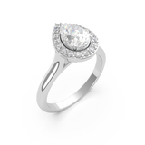 Pear Diamond Halo Engagement Ring (ARTHR040)