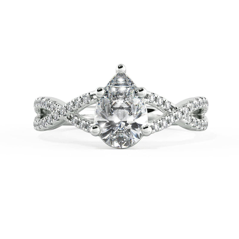 Infinity Pear Diamond Solitaire Engagement Ring