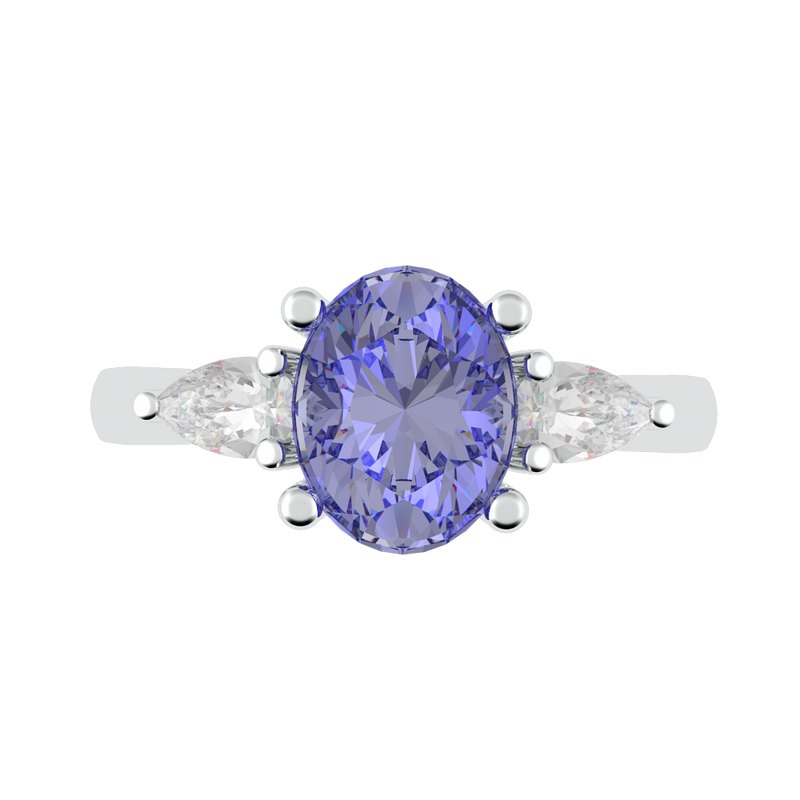 Ceylon Sapphire and Diamond Trilogy Ring (ARTCR004)